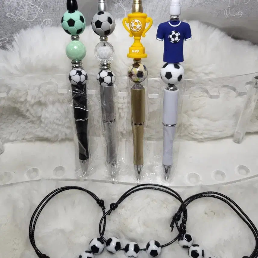 [BUNJANG] Soccer Ball Uniform Trophy Pen Set with Refill and Sticker / 축구공 /유니폼/트로피 볼펜세트(리필심1+축구스티커1)