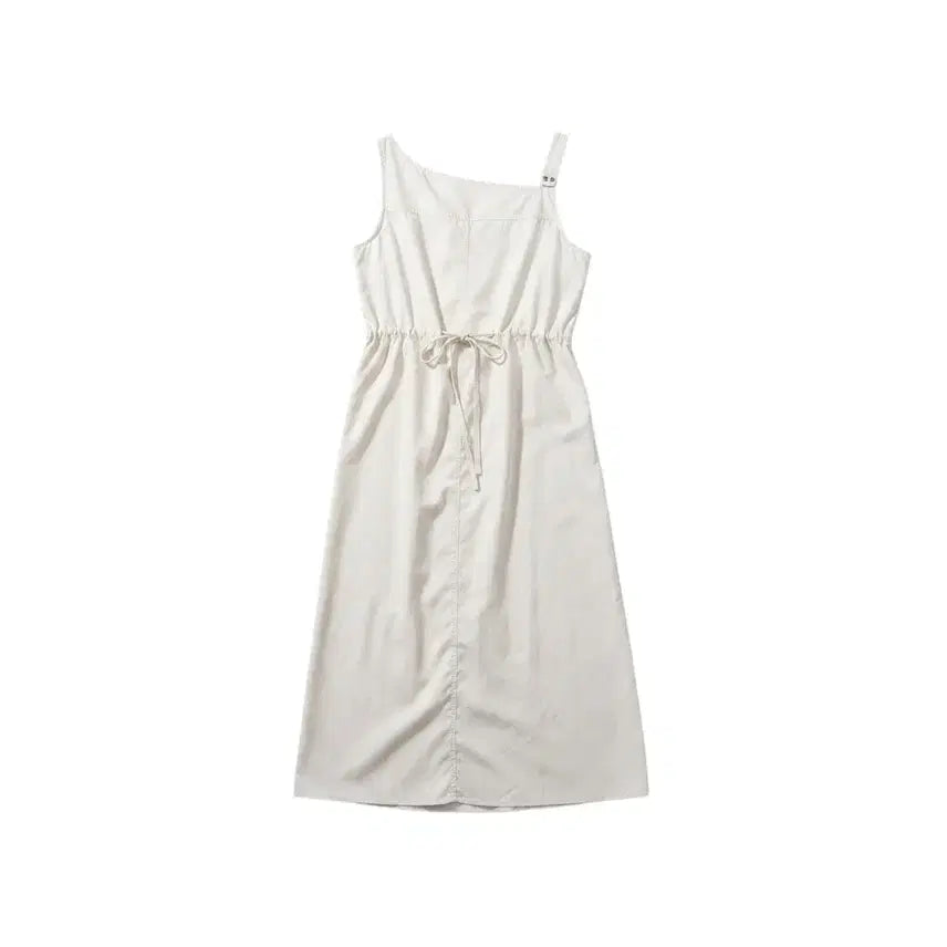 [BUNJANG] Women's Ivory String Sleeveless Dress Size 66 / 여성66/ 아이보리 스트링 나시원피스 0-1