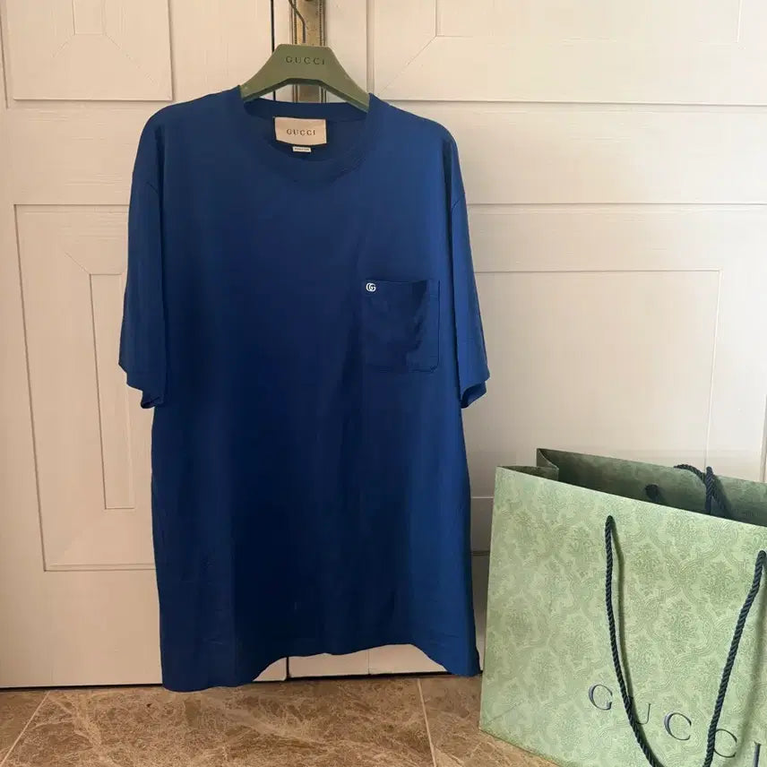 [BUNJANG] Gucci Authentic Short Sleeve T-Shirt Blue / 정품 구찌 반팔 티셔츠 블루