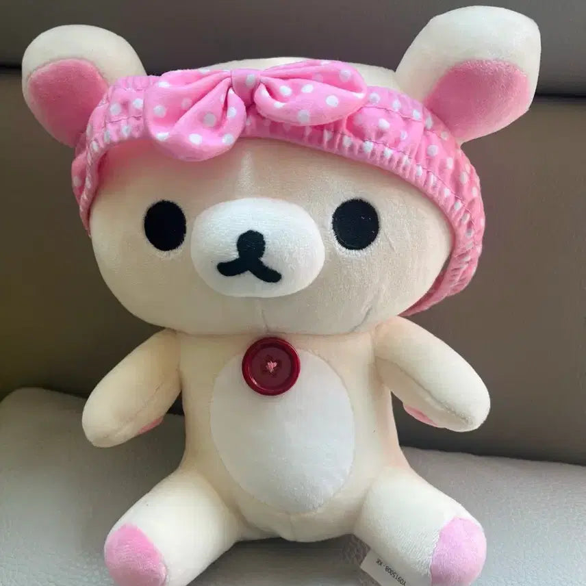 [BUNJANG] Kogiruma Bath Headband Plush Toy / 목욕 헤어밴드 머리띠 코리락쿠마 중형 봉제인형