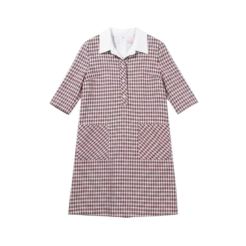 [BUNJANG] SOUP Check Tweed Dress Size 55 / 여성55/ SOUP 체크 트위드 원피스 0-3