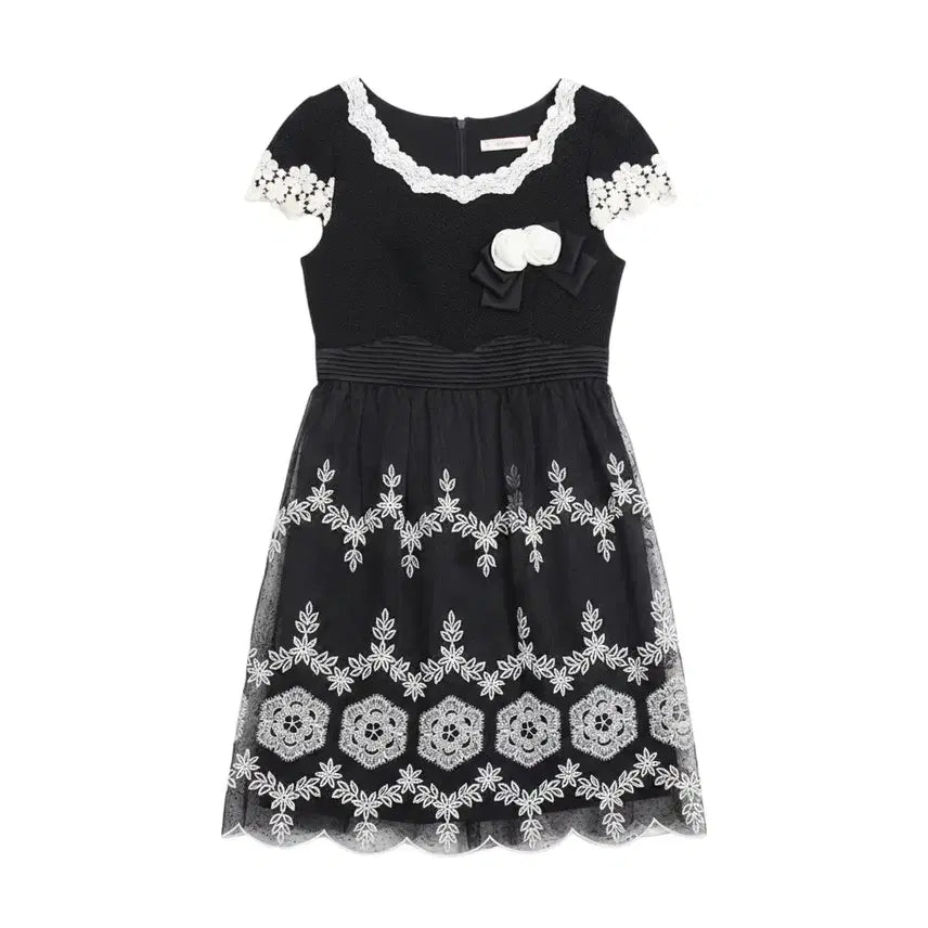 [BUNJANG] Satin Lace Flower Dress / 여성66/ 샤틴 레이스 샤 원피스 0-6