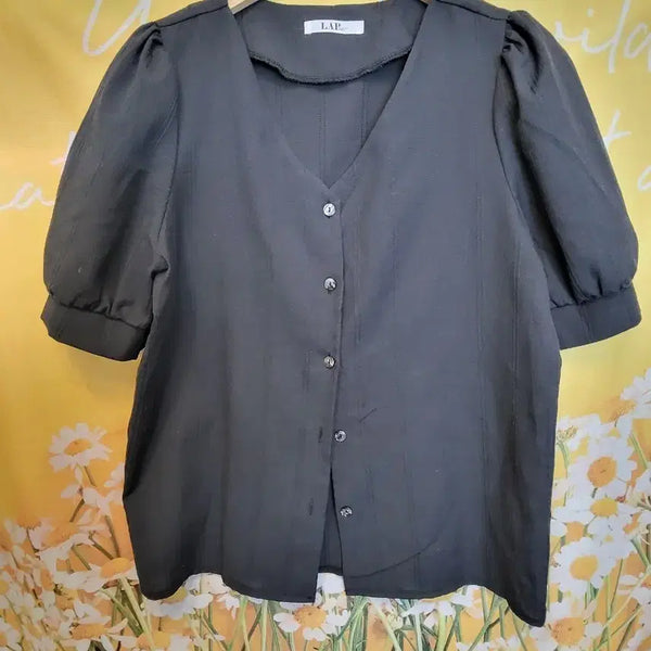 [BUNJANG] Puff Sleeve Black Blouse / LIST  퍼프소매 블랙블라우스 F