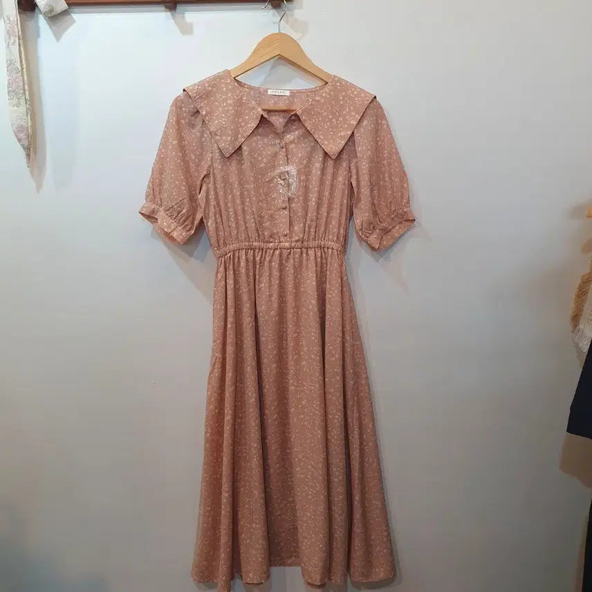 [BUNJANG] Apricot Sailor Collar Long Dress / 살구 세일러 카라 롱 원피스