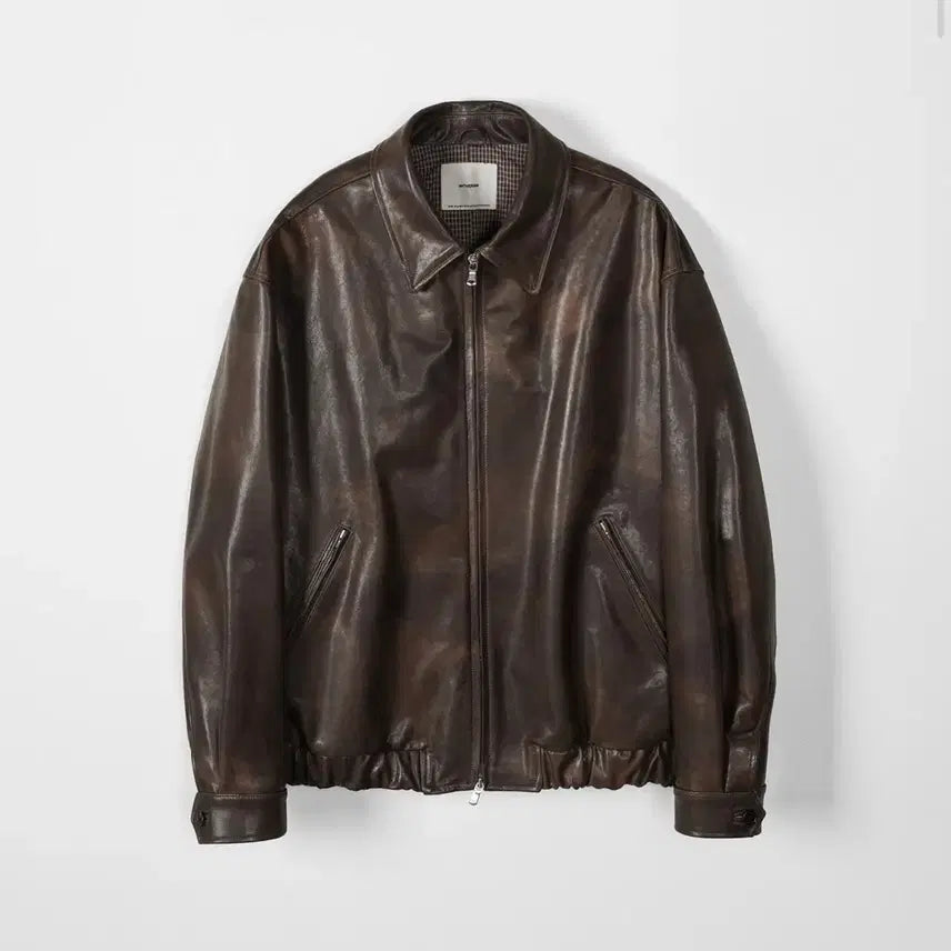 [BUNJANG] The Row Adrian Leather Blouson Patina Brown / [2] 인더로우 아드리안 레더 블루종 파티나 브라운