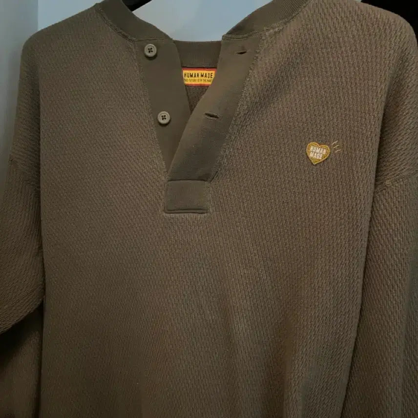 [BUNJANG] Human Made Waffle Henly Neck Knit - Size S / 휴먼메이드 와플 헨리넥 니트