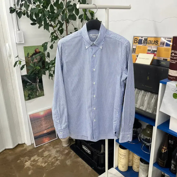 [BUNJANG] Oriang Striped Oxford Button-Down Shirt Size 40 / 오리앙 버튼다운 스트라이프 옥스포드 셔츠 40