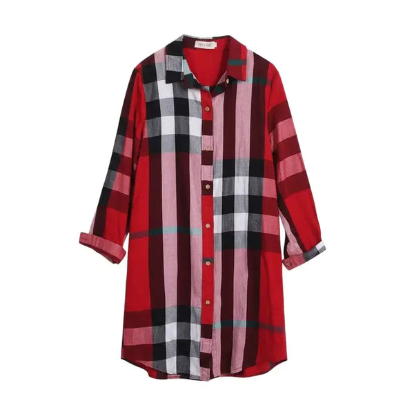 [BUNJANG] BULUOGE Plaid Pattern Shirt Dress / 여성F/ BULUOGE 체크패턴 셔츠원피스 0-11