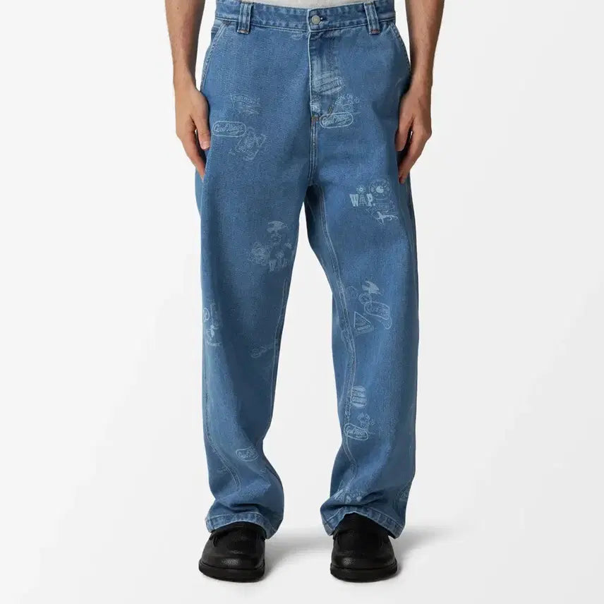 [BUNJANG] Carhartt WIP Stamp Pants Blue (Unused) / 칼하트 WIP 스탬프 팬츠 미사용품 carhartt 유니섹스