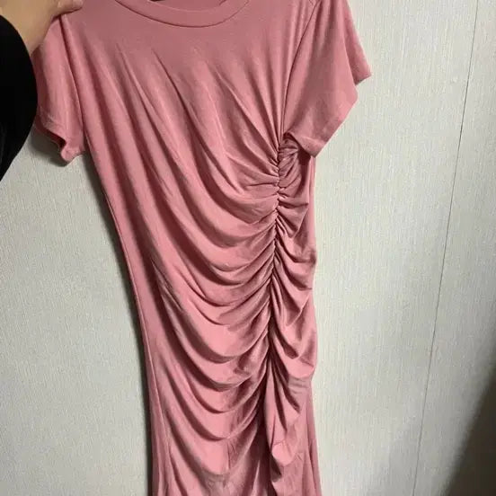 [BUNJANG] Pink Shirring Long Dress / 핑크 셔링 원피스