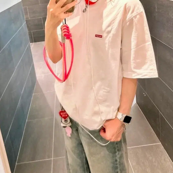 [BUNJANG] Supreme Small Box Logo White T-Shirt - 2024 SS / 새제품/S)슈프림 스몰 박스 로고 화이트 반팔-24SS(크림 검수 가능)