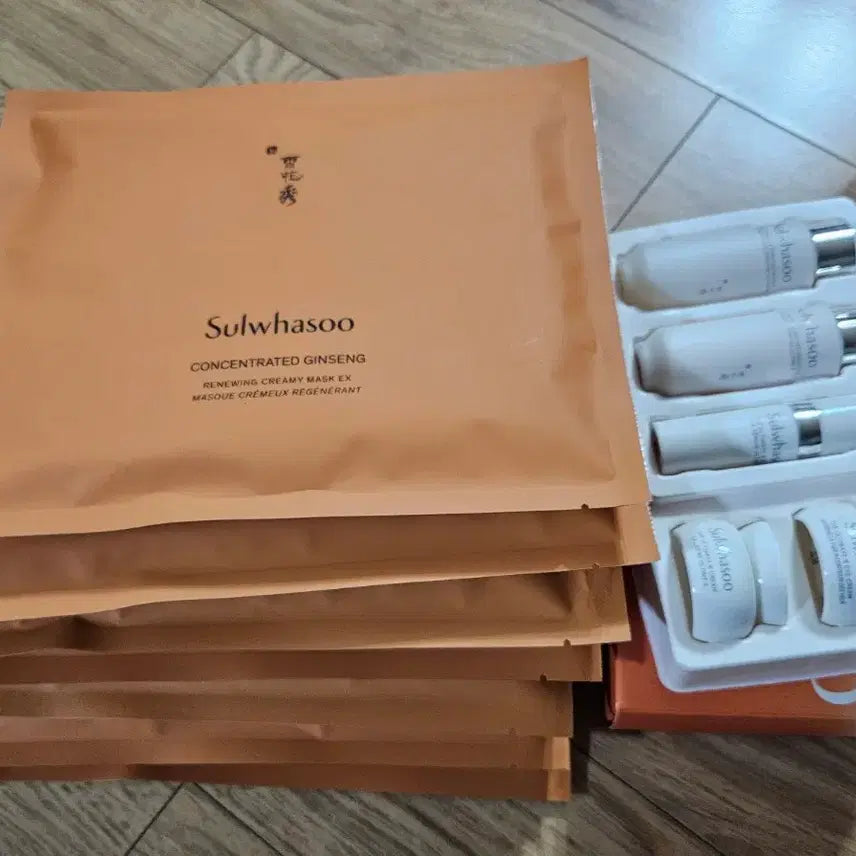 [BUNJANG] Sulwhasoo Concentrated Ginseng Renewing Cream EX Mask (7 Sheets) + Essential Firming Cream 5-Piece Kit / 설화수 자음생 마스크 7매+진설5종키트
