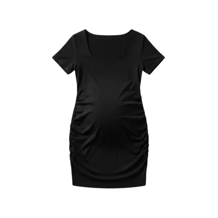 [BUNJANG] Black Square Neck Shirring Dress / 여성S/ 블랙 스퀘어넥 셔링 원피스 0-16