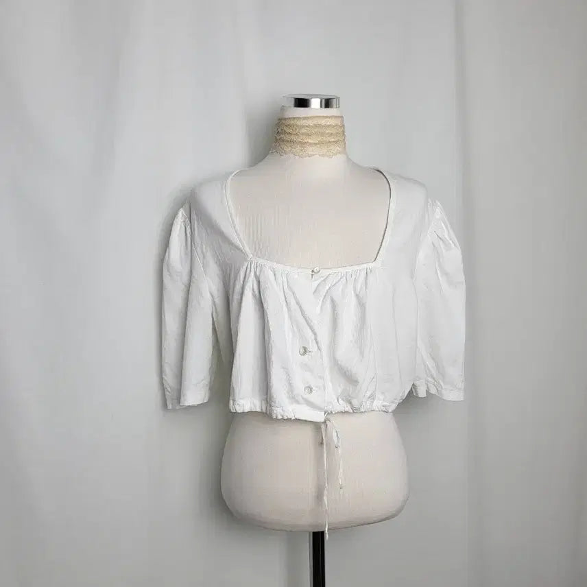 [BUNJANG] Vintage White Flare Blouse Cardigan Bolero / 빈티지 화이트 플레어 블라우스 가디건 볼레로