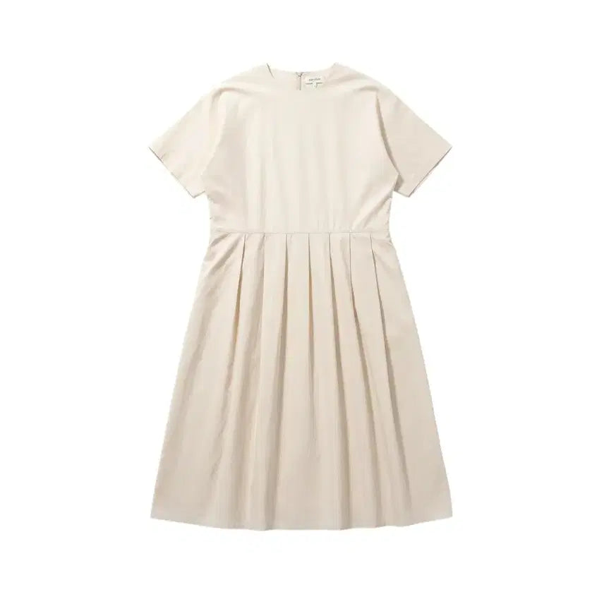 [BUNJANG] Women's Anthra Ivory Pleated Dress / 여성F/ Anthra 아이보리 주름 원피스 0-18