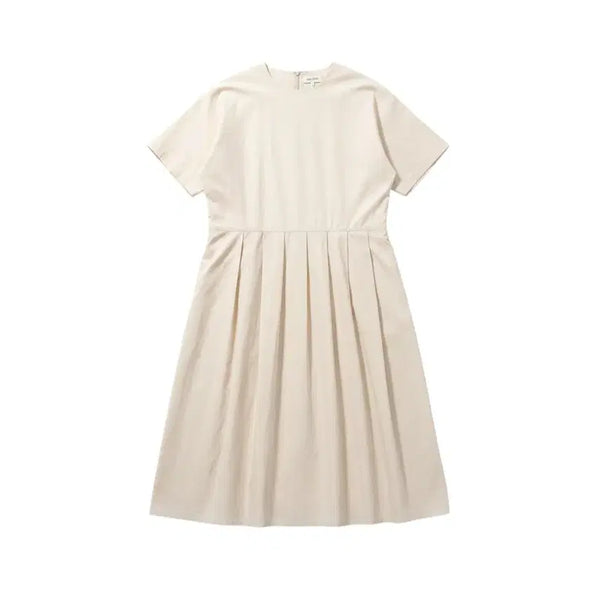 [BUNJANG] Women's Anthra Ivory Pleated Dress / 여성F/ Anthra 아이보리 주름 원피스 0-18