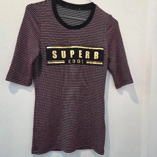 [BUNJANG] Egoist Striped Short Sleeve T-Shirt / 에고이스트 줄무늬 반팔티 SUPERB EDGE 가44