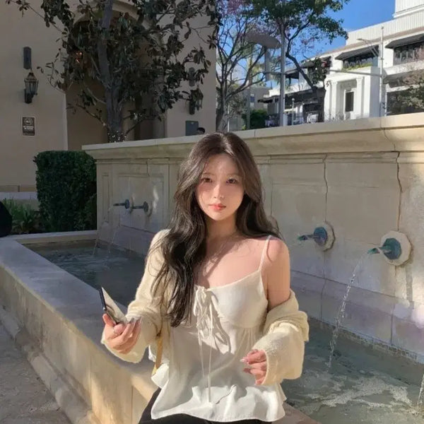 [BUNJANG] Livehour Veil Bustier Blouse / [새상품] 리브아워 베일 뷔스티에 블라우스