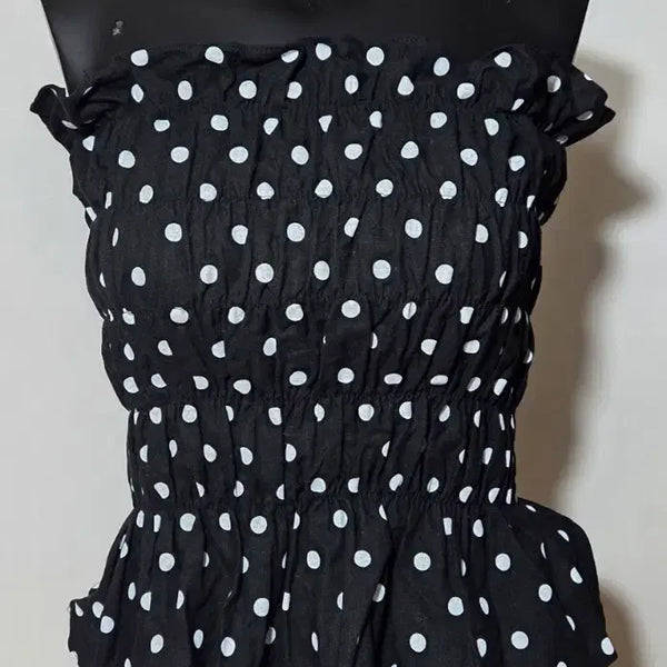 [BUNJANG] Dot Bustier Off-Shoulder Camisole / 도트 뷔스티에 겸 오프숄더 나시((새상품))