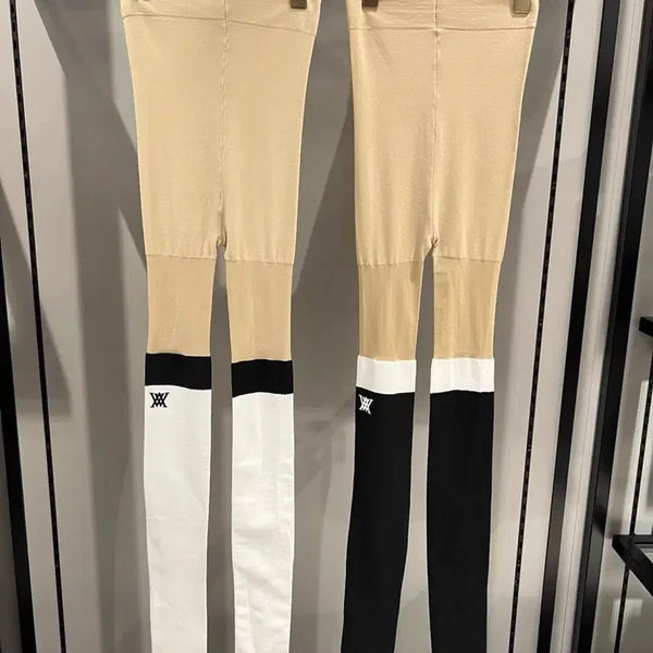 [BUNJANG] Anew Golf Summer Socks & Leggings Set (White/Black) / Anew 골프 여름니삭스 레깅스 세트 (화이트/블랙)