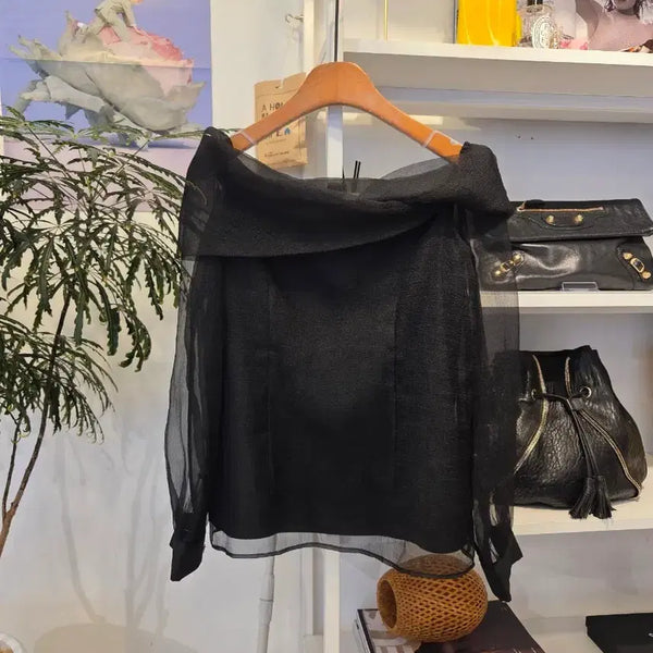 [BUNJANG] Sheer Organza Blouse / 시스루 오간자 블라우스