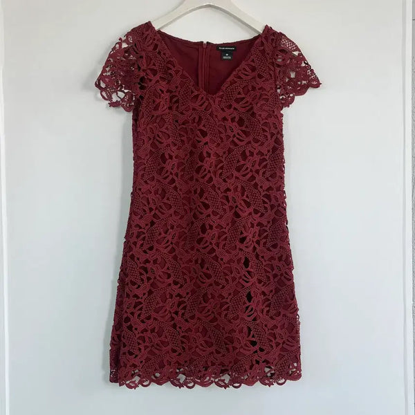 [BUNJANG] Club Monaco Burgundy Lace Dress / 클럽모나코 버건디 레이스 원피스