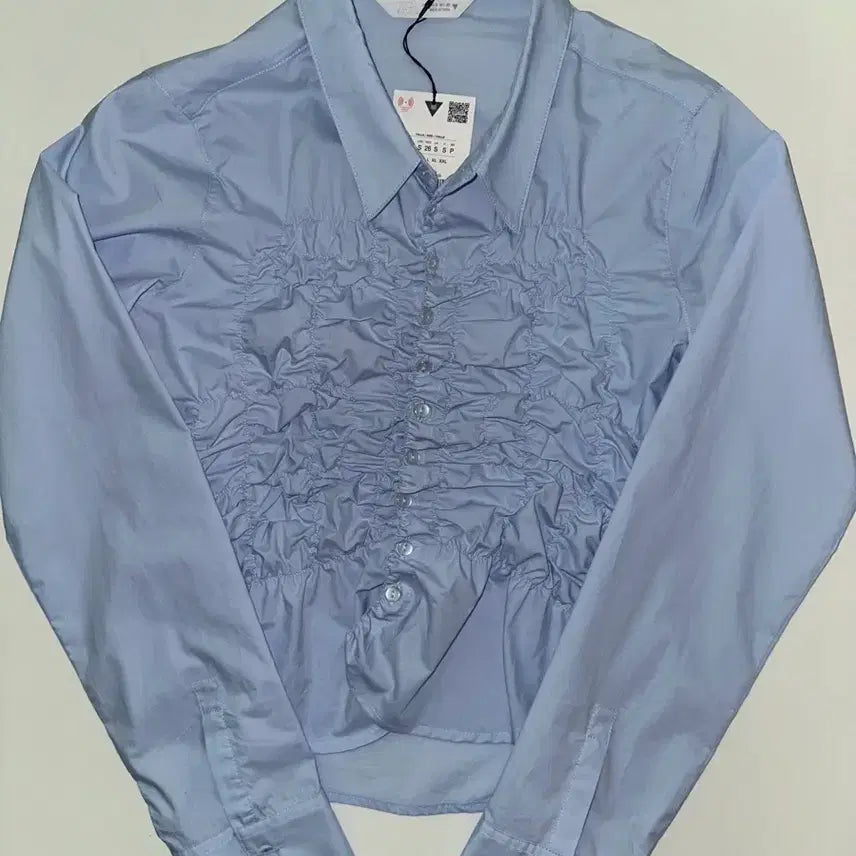 [BUNJANG] Zara Shirring Elastic Poplin Shirt / 자라 셔링 엘라스틱 포플린 셔츠