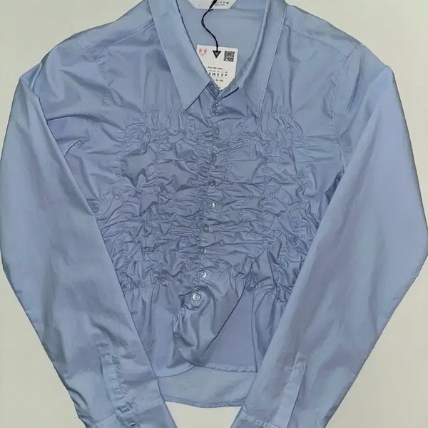 [BUNJANG] Zara Shirring Elastic Poplin Shirt / 자라 셔링 엘라스틱 포플린 셔츠