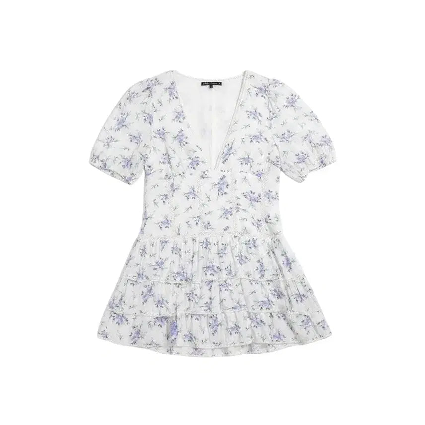 [BUNJANG] Zara Women's V-Neck Floral Print Mini Dress XL / 여성XL/ 자라 브이넥 잔꽃원피스 0-29