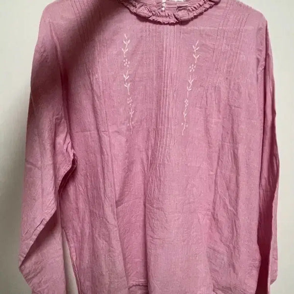 [BUNJANG] 45rpm Cotton Blouse with Floral Corsage / 45rpm