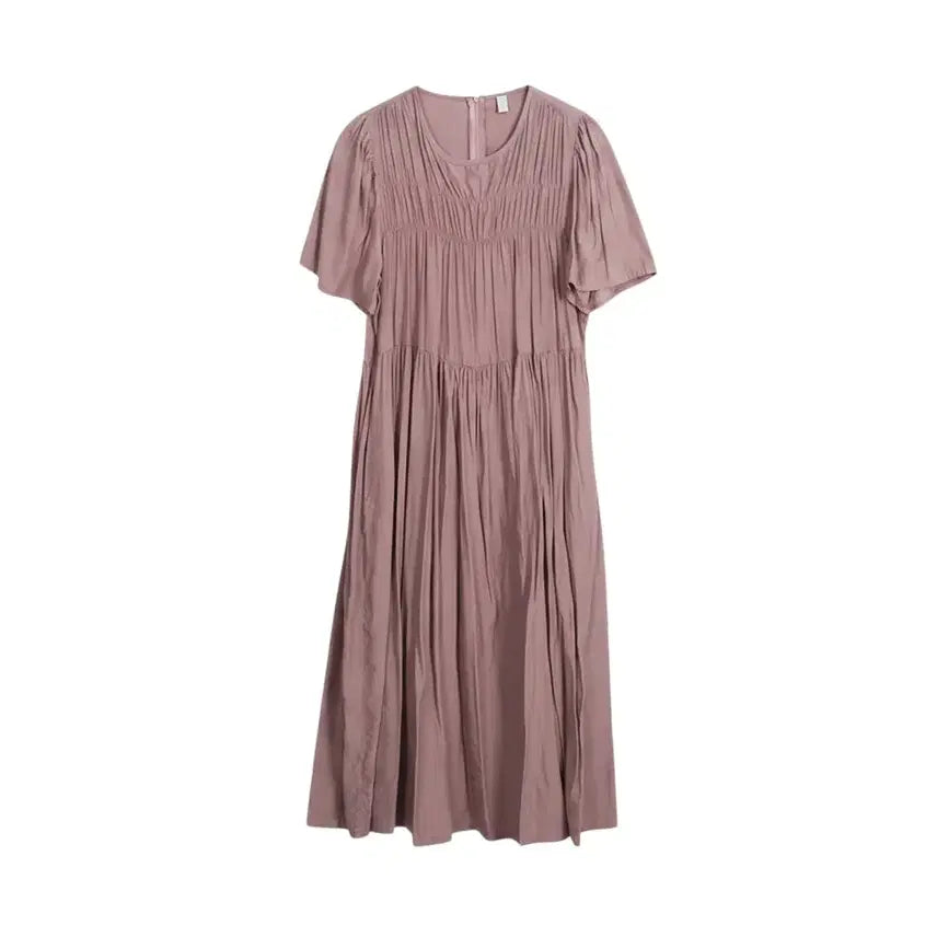 [BUNJANG] LUUL Pleated Short Sleeve Dress PK / 여성S/ LUUL 주름 반팔원피스PK 0-30