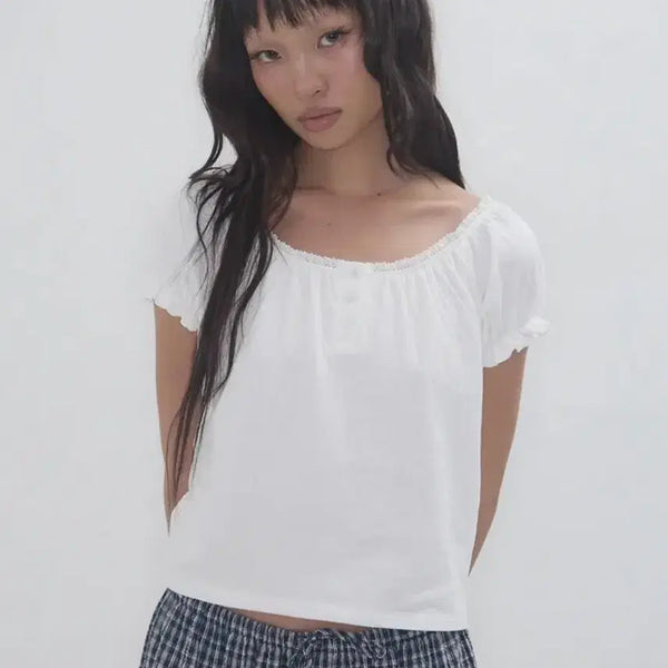[BUNJANG] Expired Girl Bonnie Top Ivory / 익스파이어드걸 Bonnie Top Ivory