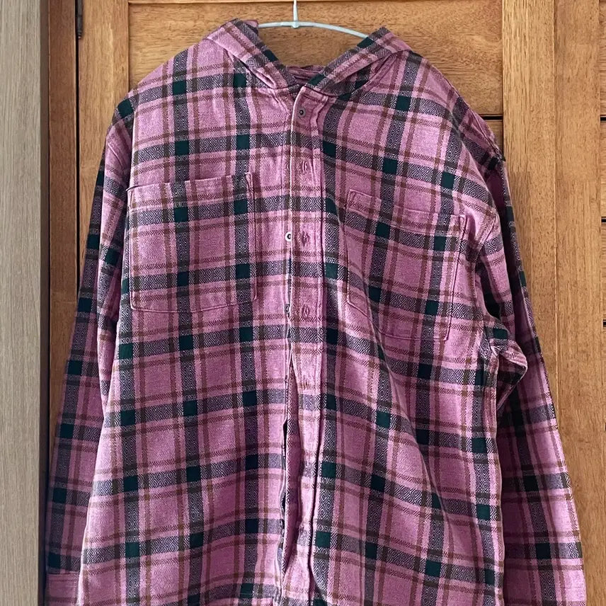 [BUNJANG] Vintage Check Hooded Shirt / 빈티지 체크 후드 셔츠