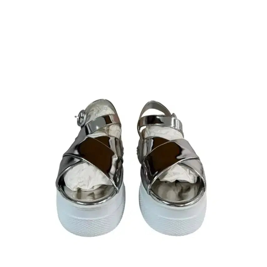 [BUNJANG] Miu Miu Silver Crystal Sandals / 38 / 미우미우 실버 크리스탈 샌들