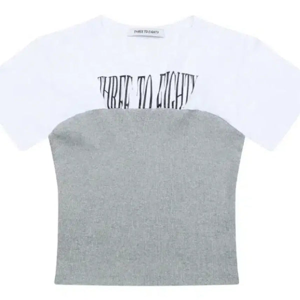 [BUNJANG] 32Degrees Layered Tube Top T-Shirt (Gray) / 쓰리투에이티 레이어드 튜브탑 티셔츠(그레이)