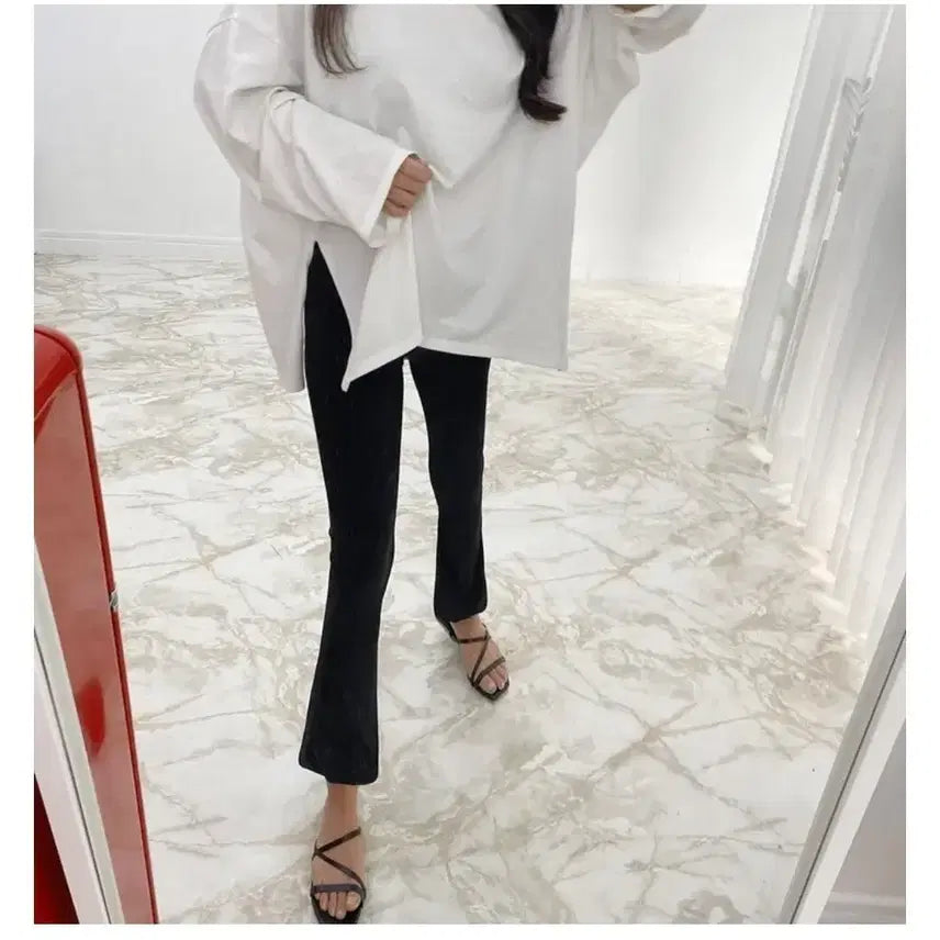 [BUNJANG] Summer Cool Bootcut Leggings Pants - Black / 새상품 여름소재 쿨 부츠컷 레깅스 팬츠 블랙
