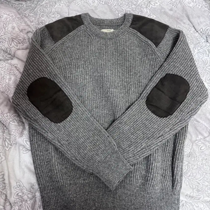 [BUNJANG] Pottery Shetland Wool Military Knit Charcoal 2 / 포터리 셔틀랜드 울 밀리터리 니트 차콜 2 새상품