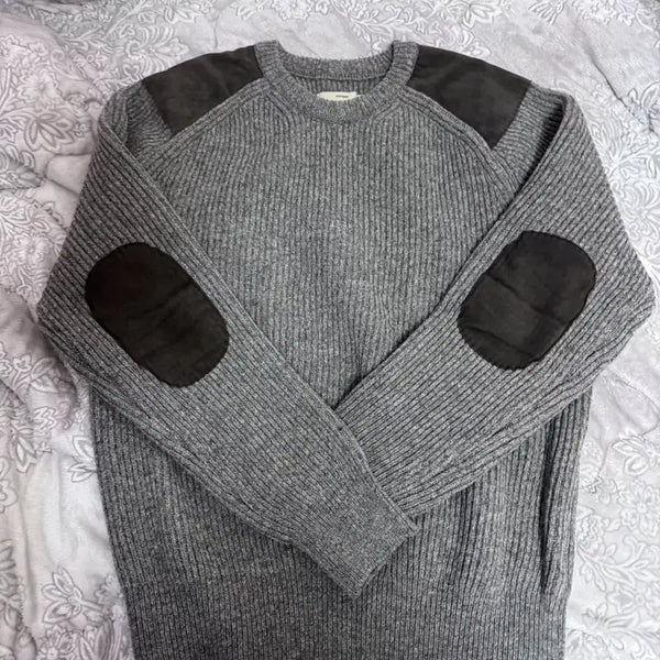 [BUNJANG] Pottery Shetland Wool Military Knit Charcoal 2 / 포터리 셔틀랜드 울 밀리터리 니트 차콜 2 새상품