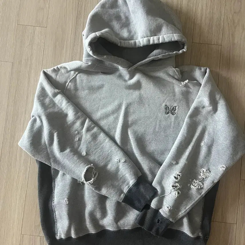 [BUNJANG] Needles Studio Track Hoodie Grey S / 니들스 스튜디오스 별주 트랙 후드티 s 그레이