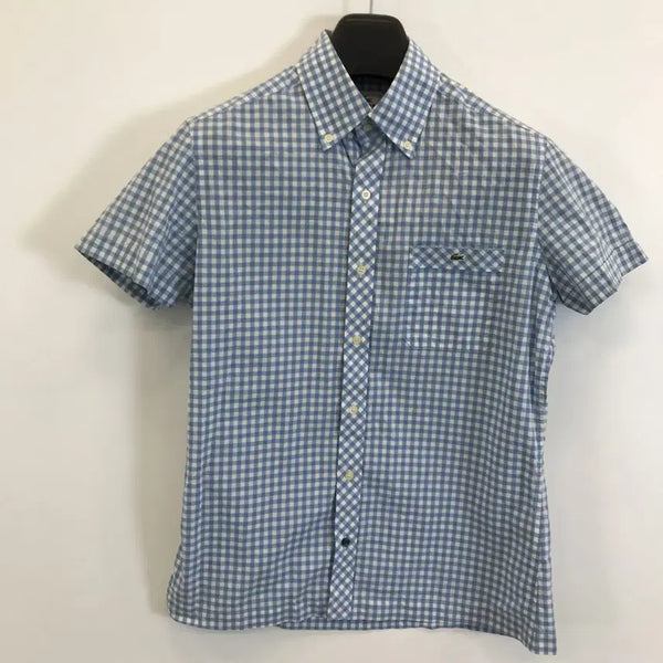 [BUNJANG] Lacoste Blue Gingham Check Shirt Size 38 / 라코스테 블루 깅엄체크셔츠 [95]