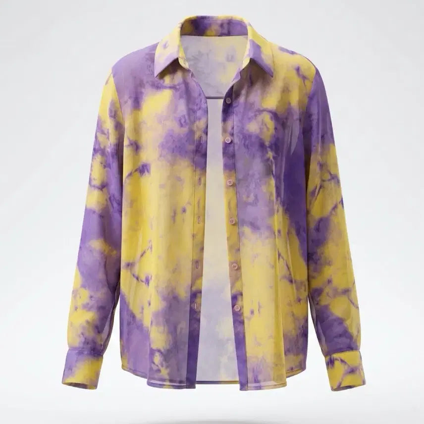 [BUNJANG] Women's Tie-Dye See-Through Shirt / 여성F/ 타이다이 시스루 셔츠남방