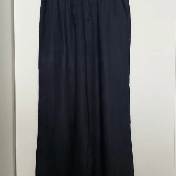 [BUNJANG] 100% Linen Wide Pants Navy Size 66 / 새상품) 100% 린넨 여자 와이드 팬츠 66 네이비