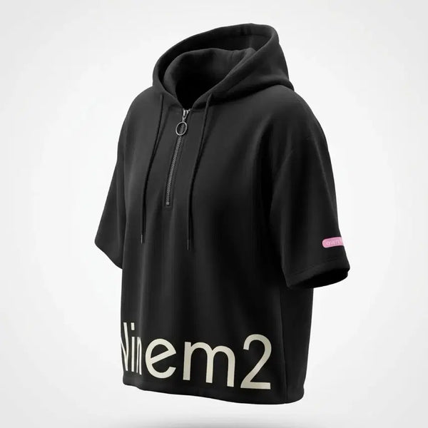 [BUNJANG] Nine Minus Two Women's Half-Zip Hoodie T-Shirt / 여성F/ 나인미너스2 반집업 후드티셔츠