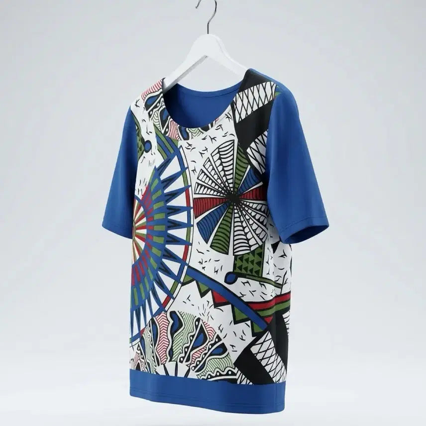 [BUNJANG] Shin Kang Sik Designer Geometric Blouse Top (Women's L) / 여성L/ 신강식디자이너 기하학 블라우스티