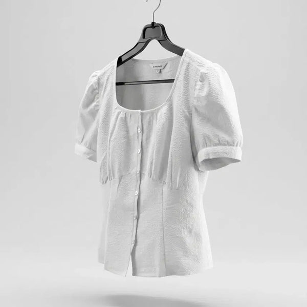 [BUNJANG] N-Moment Square Neck Summer Short Sleeve Blouse (Women's S) / 여성S/ 엔모먼트 스퀘어넥 여름 반팔 블라