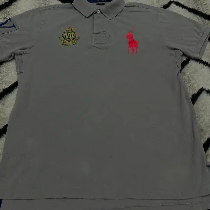 [BUNJANG] Polo Ralph Lauren Big Pony Short Sleeve T-Shirt Custom Fit Grey L / [L]폴로랄프로렌 빅포니 카라 반팔/커스텀핏/그레이
