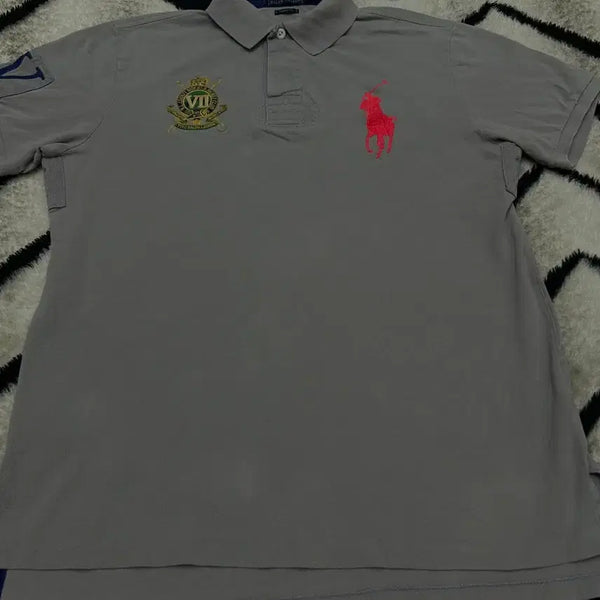 [BUNJANG] Polo Ralph Lauren Big Pony Short Sleeve T-Shirt Custom Fit Grey L / [L]폴로랄프로렌 빅포니 카라 반팔/커스텀핏/그레이