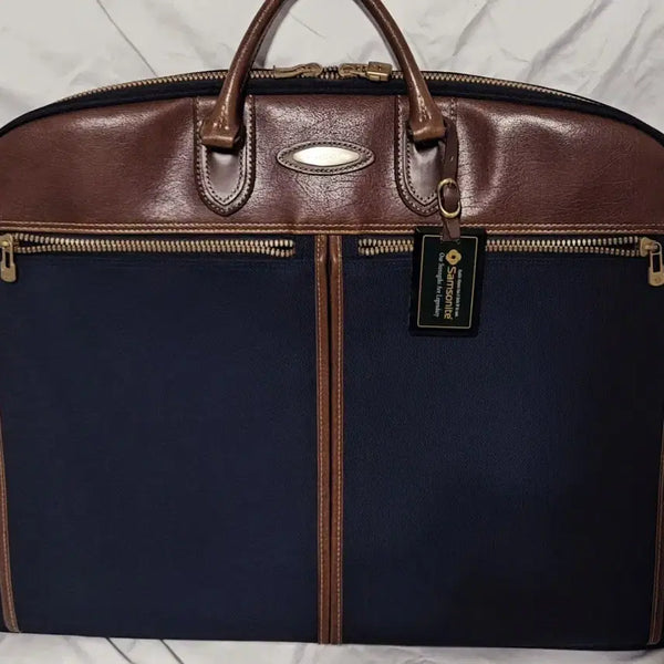 [BUNJANG] Samsonite Made in Japan Classic Garment Bag with Name Tag / 일본제작> 샘소나이트 고급 클래식 정장 코트 케이스 가먼트백 <네임텍비닐