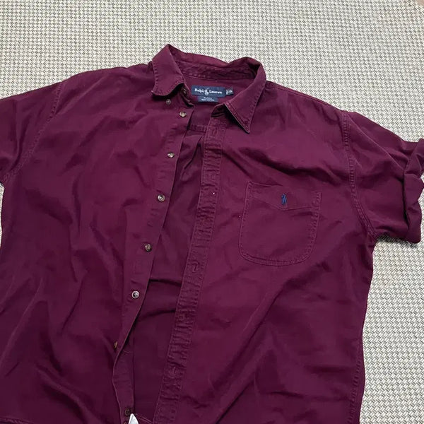 [BUNJANG] Polo Wine Short Sleeve Shirt / 폴로 와인 반팔 셔츠 남방