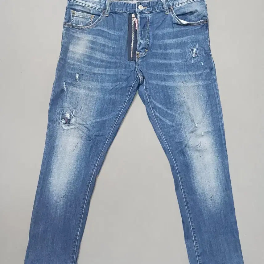 [BUNJANG] Dsquared2 Front Zip Shield Logo Slim Fit Jeans / [38] 디스퀘어드2 앞지퍼 방패 슬림진 청바지